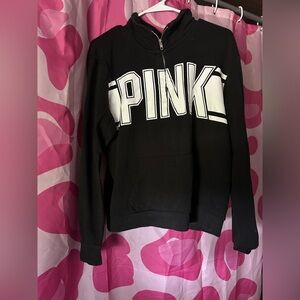 Victoria's Secret PINK Black half zip sweatshirt